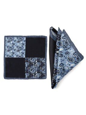 CuffLinks x Star Wars™ Darth Vader Paisley Silk Pocket Square (Blue)